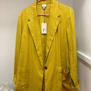 NWT Target A New Day Yellow Linen Blend Blazer